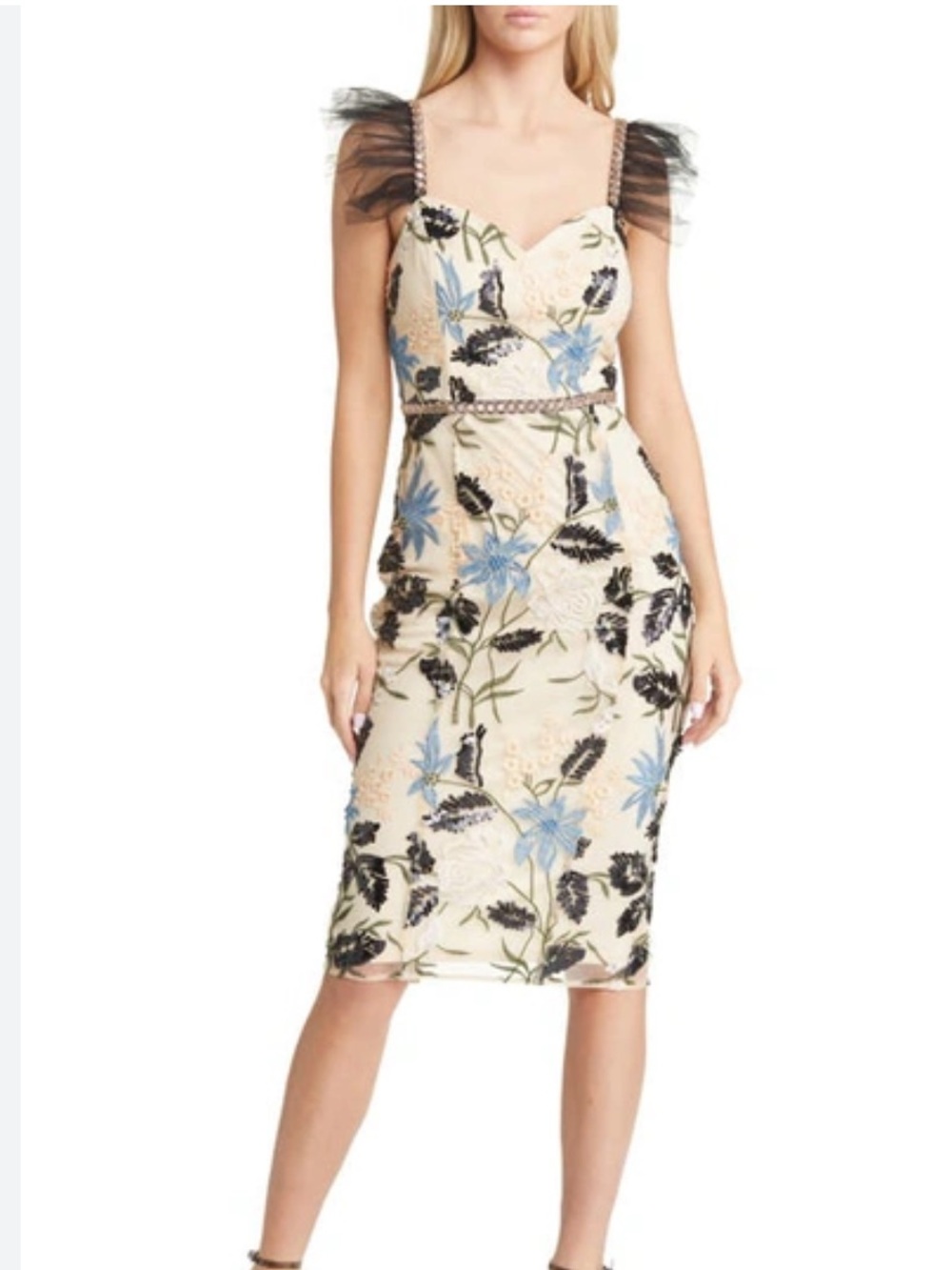Lulus Midi Dress Show Stopper Embroidered Sequin dress - Picture 2 of 14